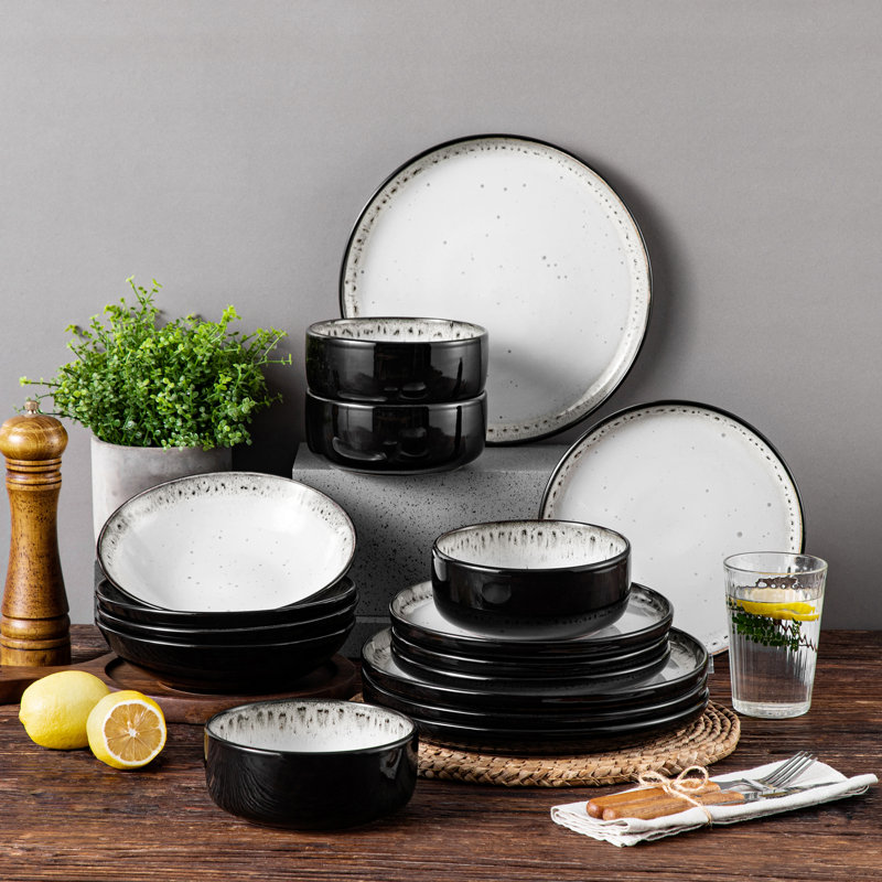 Piece Stoneware Dinnerware Set - Service for 4, Cream