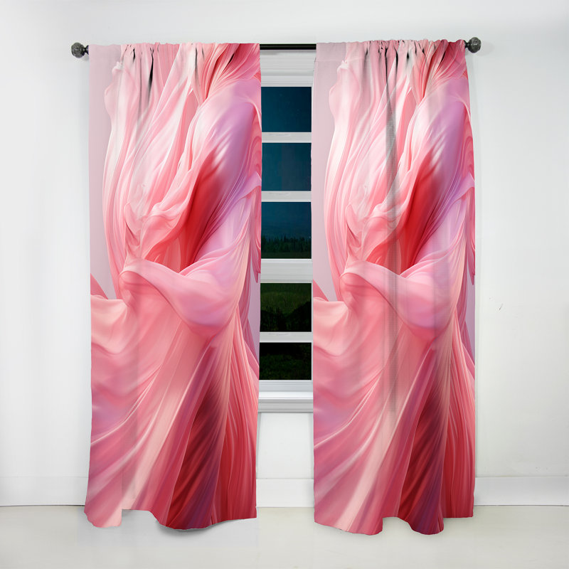 Eliud Pink Radiant Dusk Dream III - Modern Curtain - Velvet Room Darkening - 1 panel, 52" W x 95" L