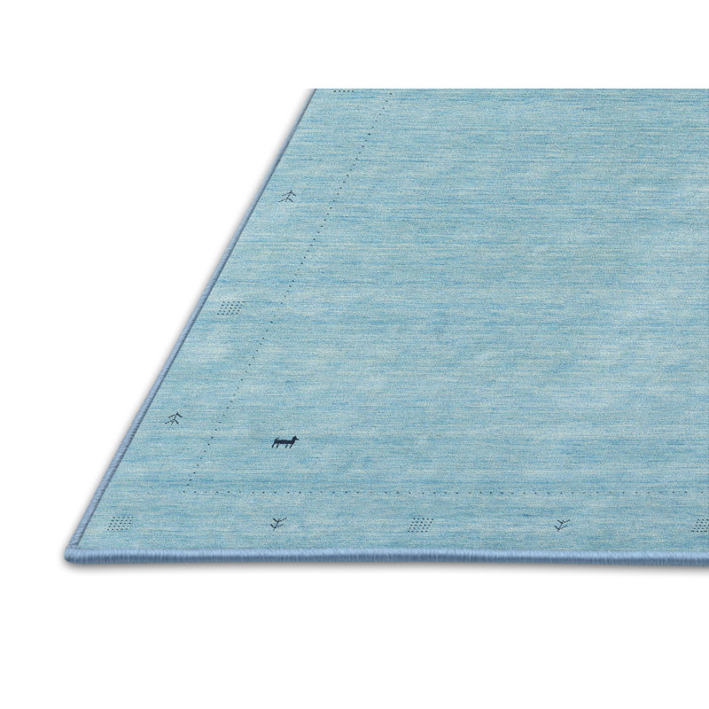 Tapis contemporain bleu, Rectangle 3 pi x 5 pi