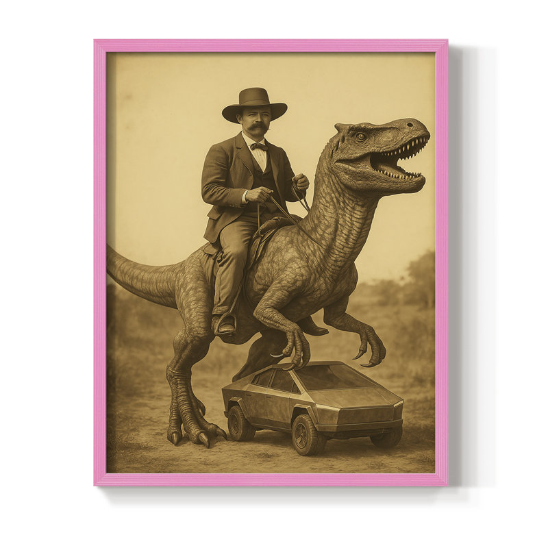 Reproduction encadrée Animal XLI - prête à être accrochée - fabriquée aux États-Unis, Rose, H 14 po x l 11 po
