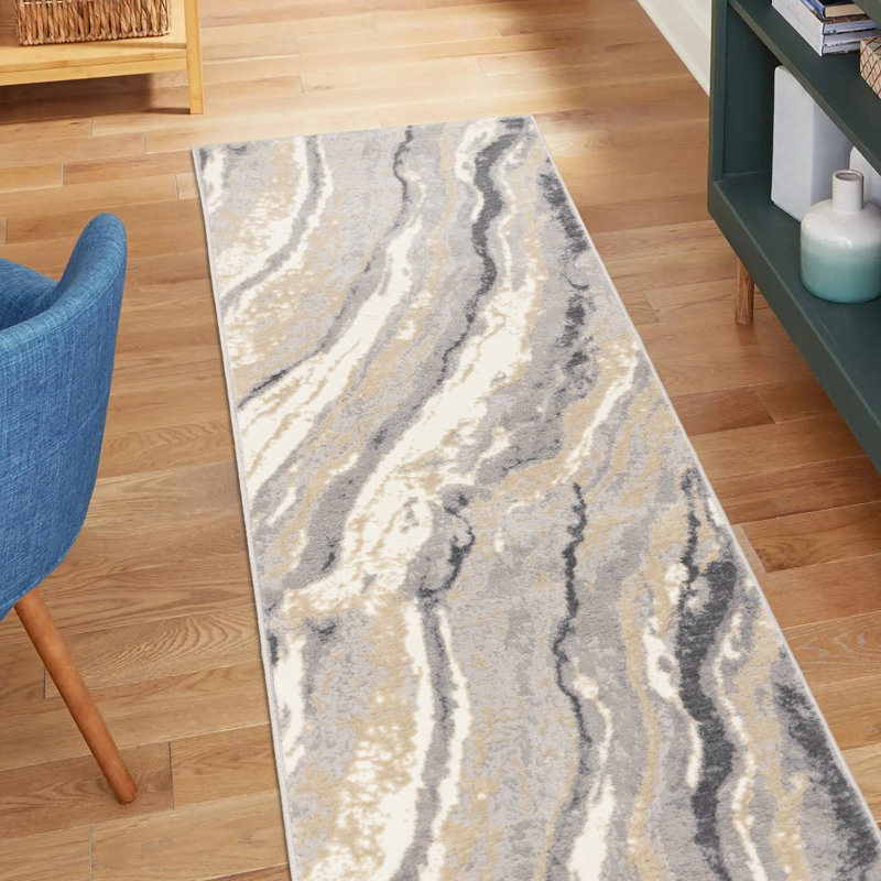 Brooklinn Modern Beige Cream High-Traffic Runner, Runner 2' x 7'7"