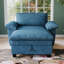 Chaise longue avec et rangement - Dossier en chenille bleue confortable-1305788614