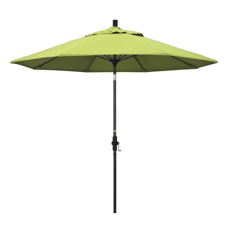 Parasol de marché Sunbrella® 9 pi Roverta, Toile Sunbrella® perroquet, Brun