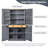 40.2"x20"x71.3" Kitchen Pantry Cabinet with 2 Drawers, 2 Adjustable Shelves & 8 Door Storage Shelves,Gray-118319524