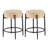 Modern Dining Chair Set, 23.6" Counter Height Stools with Round Soft Padded Boucle Backless Seat-379485570