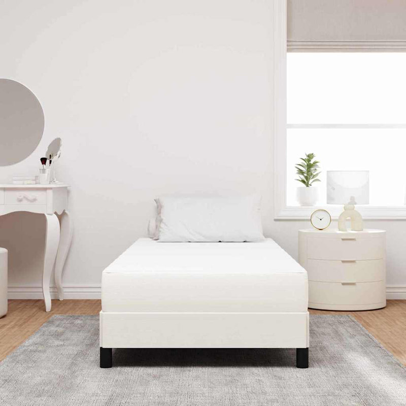 Vidaxl Bed Mattress With Mattress Cream Fabric, European Single (90 x 200 cm)