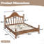 Lit plateforme avec tête de lit chic, structure en bois massif, support à lattes, pas de sommier tapissier, conception basse à terre-130155209-130155207