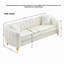 Chenille de 83 po avec mousse à haute densité, pieds en métal et deux coussins décoratifs pour socialiser dans le salon, luxueux canapé-lit 3 places rembourré à ressorts, siège à siège mi-ferme élégant