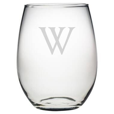 Monogrammed 21 oz. Stemless Wine Glass Set of 4