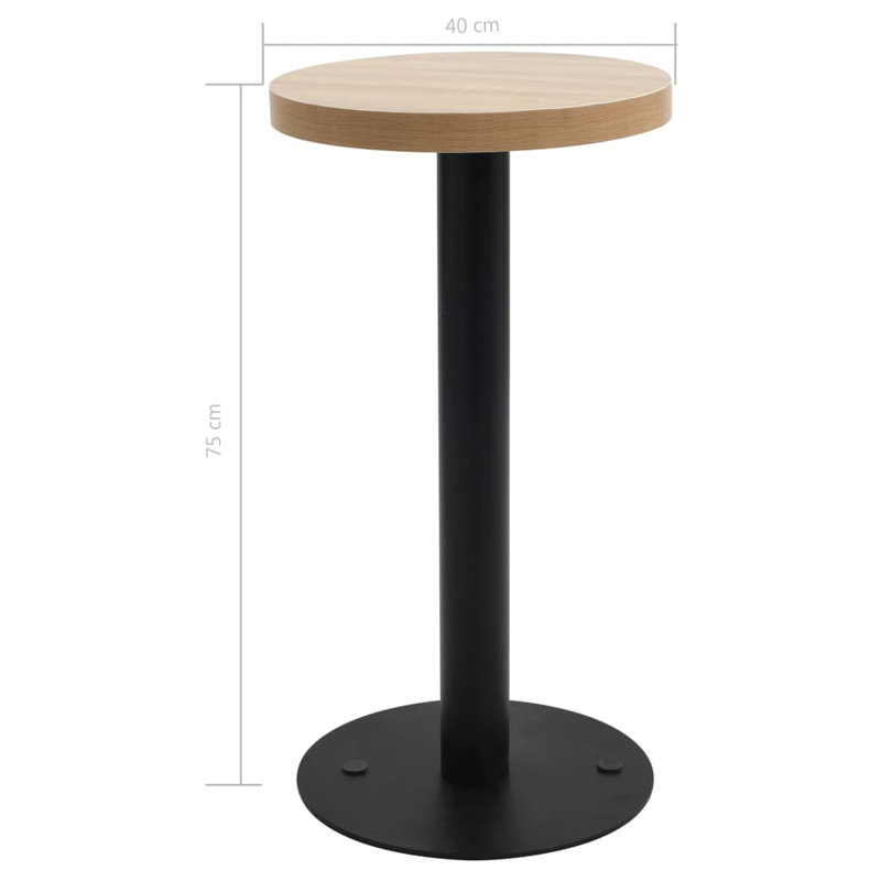 Anaël Round Dining Table, Black, H75 x L40 x W40cm