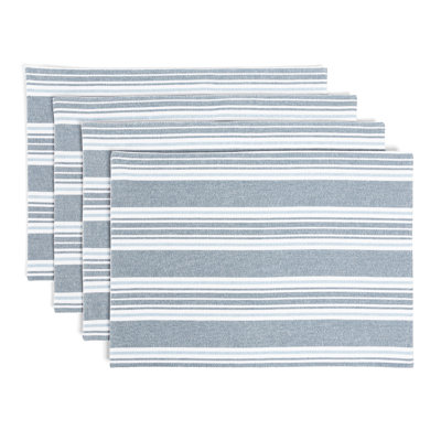 Over&Back Woven Striped Placemats, Set of 4
