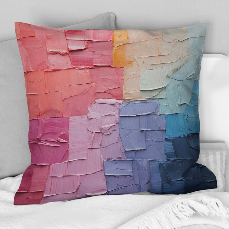 Abstract Patchwork III - Abstract Collages Printed Throw Pillow