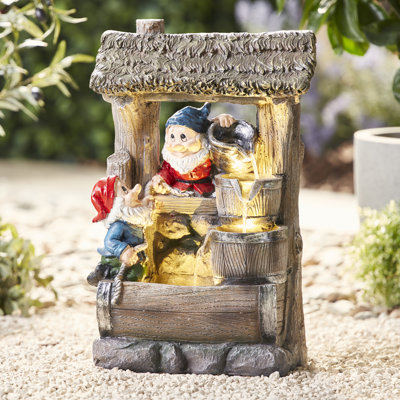 Keeley Outdoor Weather Resistant Sculptural Fountain with Lights