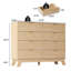 Commode cannelée à 8 tiroirs pour chambre à coucher, commode de rangement Boho l 47 po-1853748858