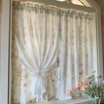 Double-Layer Printed Lace Curtains 1 Panel