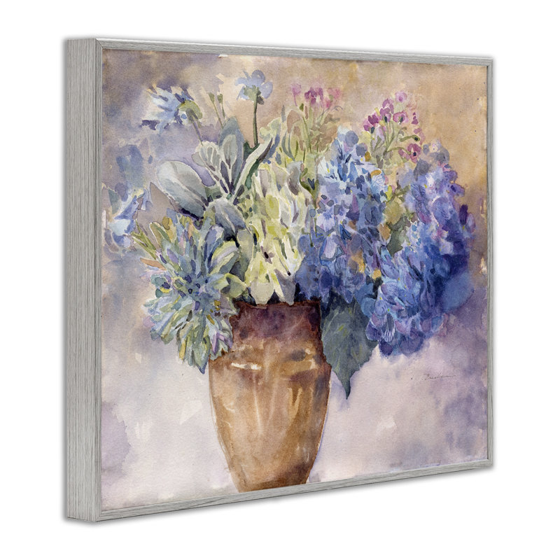 Peinture d'hortensia mauve par Evelia Designs, Estampe numérique Farmhouse, H 11 po x l 14 po x P 1,5 po