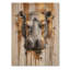 Portrait d'hippopotame doré Glam - art mural moderne en bois sur bois de pin naturel-30368156