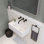 Lavabo de salle de bain mural rectangulaire blanc mat 24 po Delice