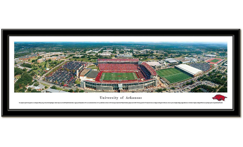 « stadium », reproduction de photo encadrée NCAA, Razorbacks d'Arkansas