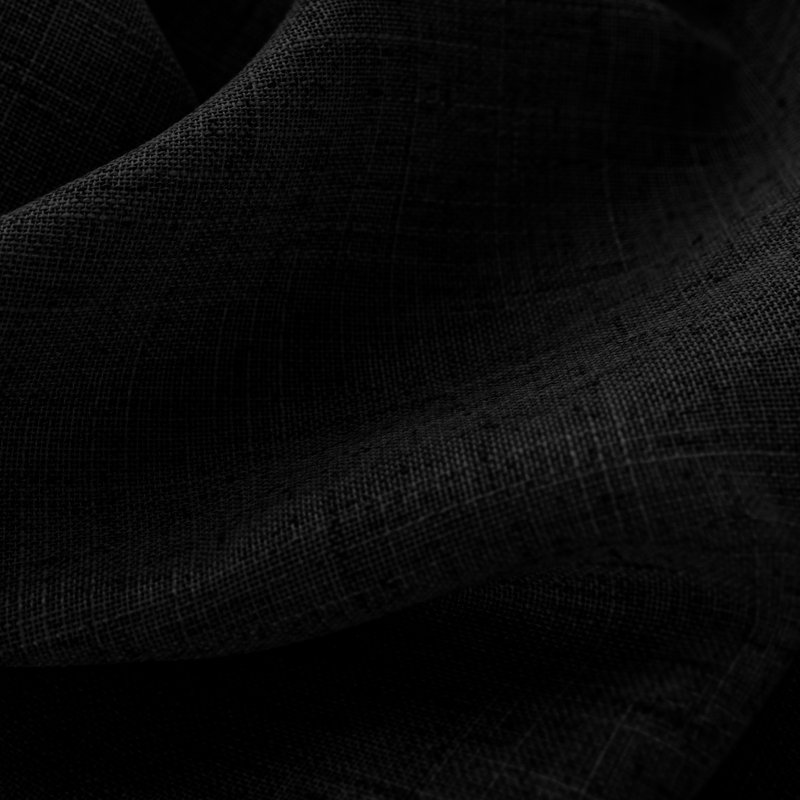Toyoko Linen Blend Semi-Sheer Back Tab Curtains, 52" W x 96" L, Black