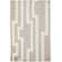 Tapis gris / ivoire en laine tissé à la main à motif géométrique