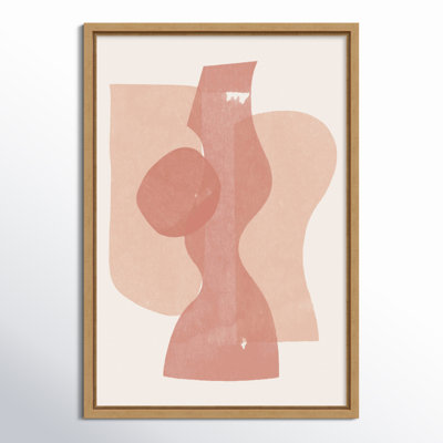 Peach Paper Cut Composition No 1 by The MIUUS STUDIO Framed Canvas Wall Art Print