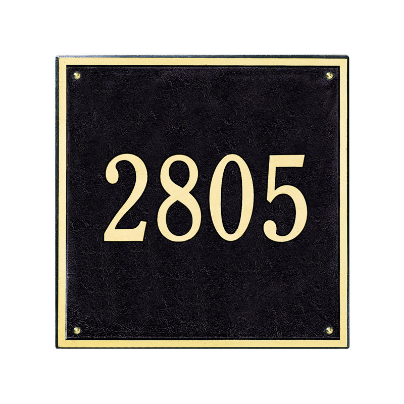 Plaque d'adresse murale 1 ligne, Cuivre antique, Oui