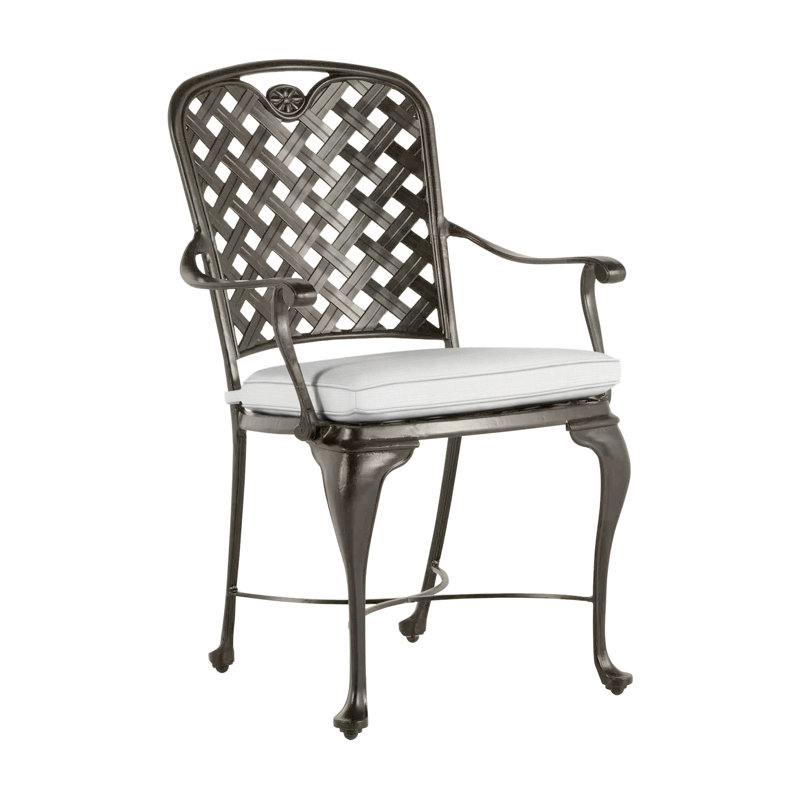 Provance Patio Dining Armchair with Cushion, Chalk, Bali Pearl, Welt