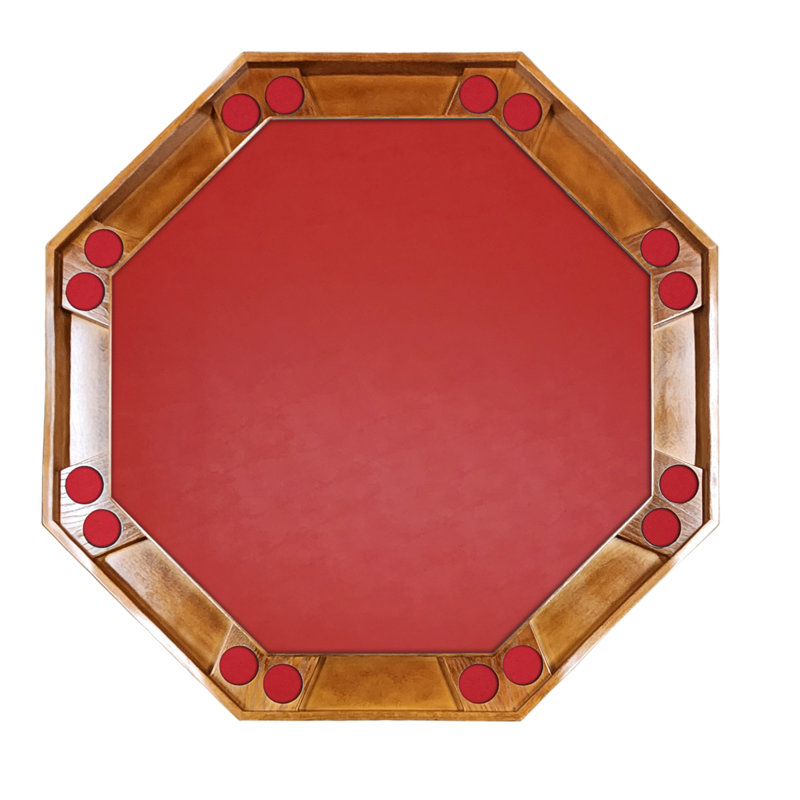 Table de poker 57 po, Chêne Ranch, Vinyle rouge