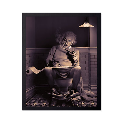 Einstein Sitting on Toilet