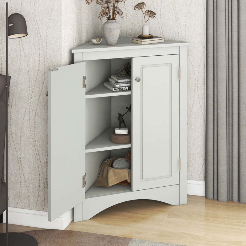 Bathrrom Storage Bathroom Storage Triangle Bathroom Storage Cabinet with Adjustable Shelves, Freestanding Floor Cabinet for Home Kitchen 