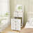 3-in-1 Vanity Set with Cushioned Stool and Flip-up Mirror