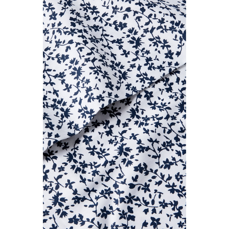 Grand drap Spencer, Ensemble de draps pour grand lit avec 2 taies d'or, Bleu marine
