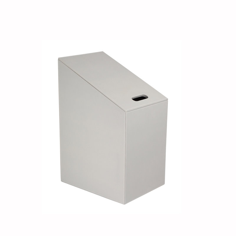 Diagonal Wood Laundry Hamper, Light Gray
