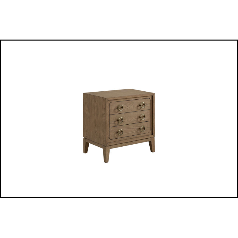 Table de chevet 3 tiroirs avec finition USB au lait