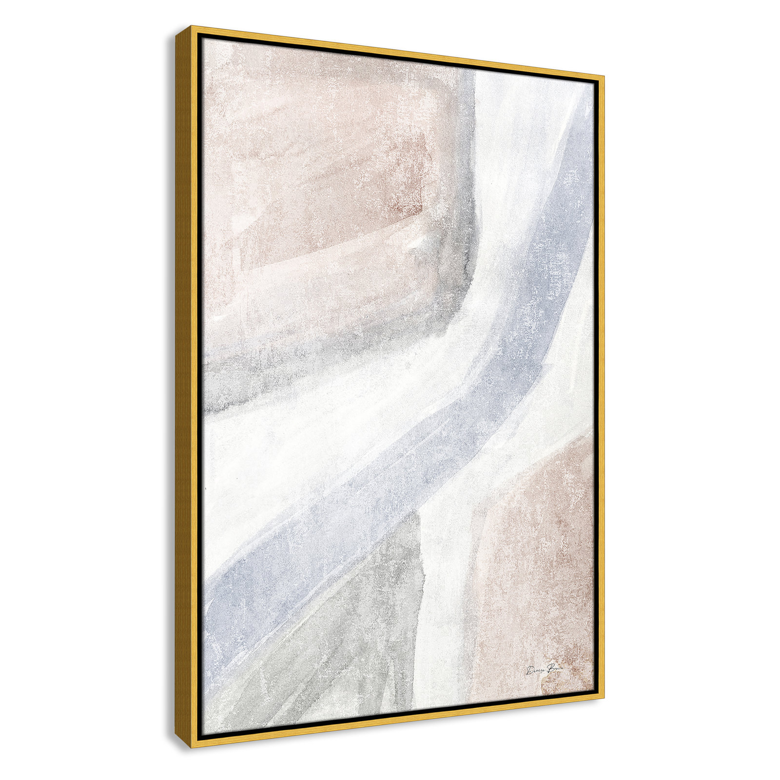 Helmsford "Soften 1" Painting, 37.5" H x 25.5" W x 2" D, Gold