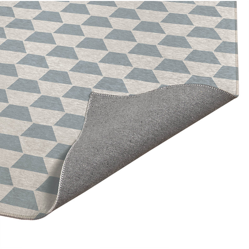 Paillasson d'intérieur Hex Peach, L 60 po x L 84 po, Bleu ardoise
