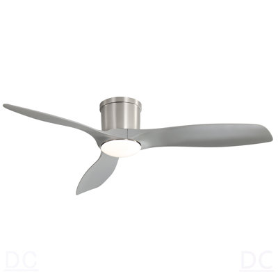 Ventilateur de plafond encastré de 52 pouces avec moteur à courant continu réversible à 3 pales en ABS à intensité variable pour le salon