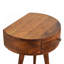 Table de chevet demi-cercle en bois châtaignier, pieds nordiques, brun foncé