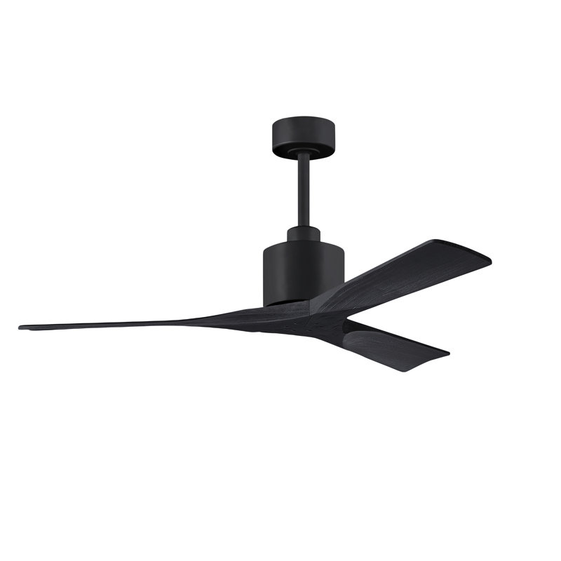 Nan Ceiling Fan In Textured Blades, Matte Black, Matte Black, 52"