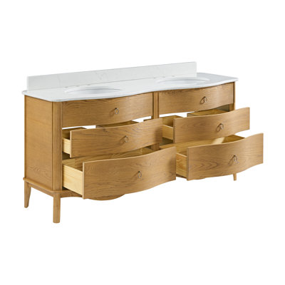 Meuble-lavabo simple en chêne Emmy