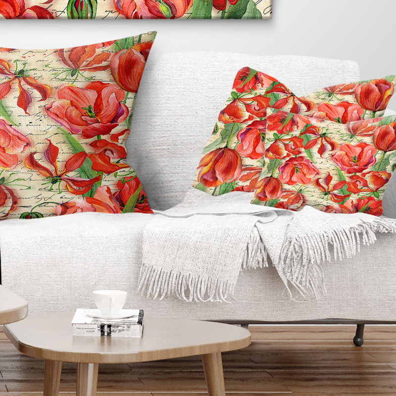 Floral Reversible Throw Pillow