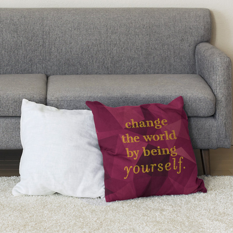 Coussin de sol à changement de pierres précieuses, H 28 po x l 28 po, Spinelle / or