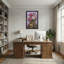 Plantes et fleurs, vitrail, pivoines et livres-1865640104