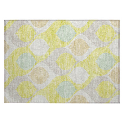 Washable Geometric Indoor / Outdoor Rug