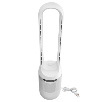 Ventilateur tour sans pales, ventilateur debout oscillant à 65 °, 12 vitesses et 4 modes et minuterie 8H, circulateur d'air de plancher à haute vitesse 14,76 pi / s, flux d'air puissant pour la chambre à coucher, le salon, la maison, le bureau, blanc