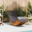  Sun Lounger Natural Wood, Dark Grey Cushion-1566341174