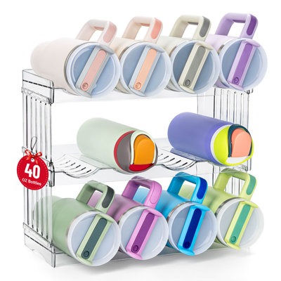 Organisateur de bouteille d'eau pour verre 40 oz avec poignée Stanley, organisateurs de cuisine brevetés pour garde-manger et rangement pour accessoires de tasse Stanley