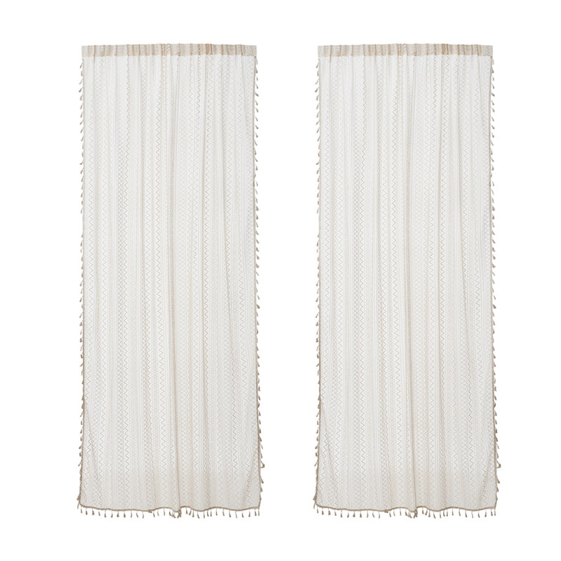 Semi Sheer Curtain Pair, 147 cm Width x 160 cm Drop