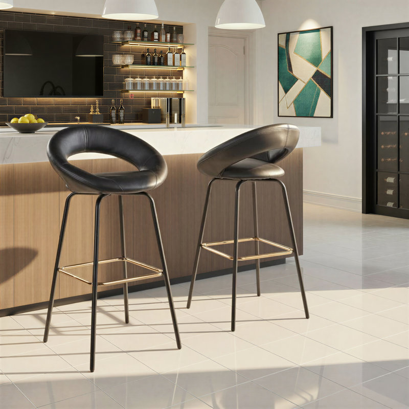 Tabourets de bar 30 po Poppy, Noir
